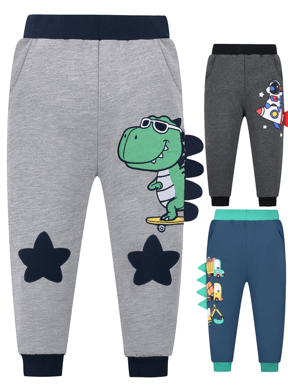 Boys Cartoon Dinosaur Jogger Pants