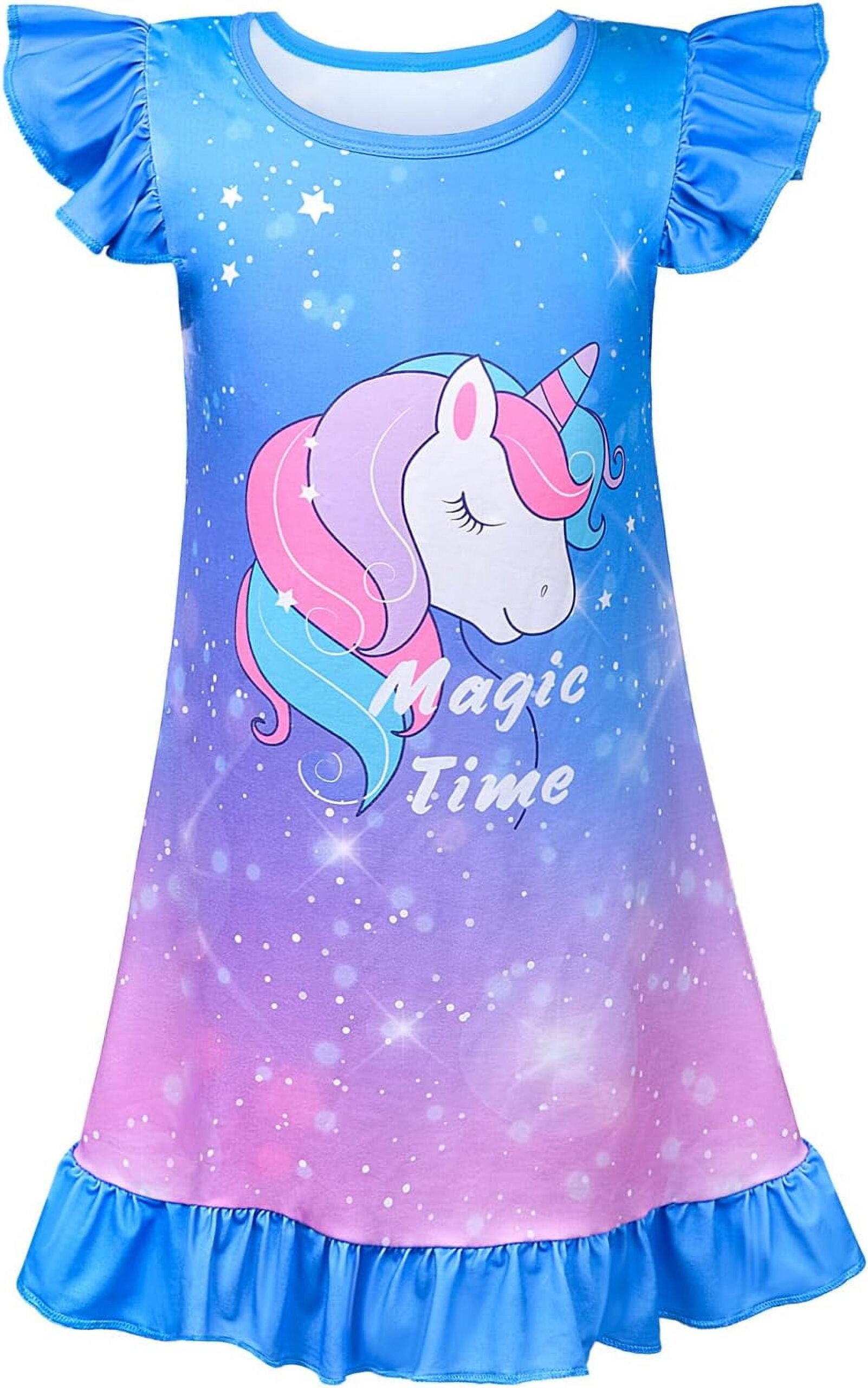 Girls Unicorn Sleep Dress Nightgown